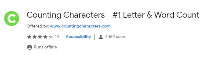 counting characters chrome extension